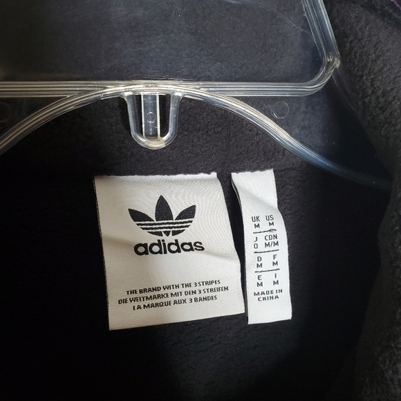 Adidas Originals Adiplore Black Graphic Logo Fleece Zip Up Jacket - Picture 8 of 8